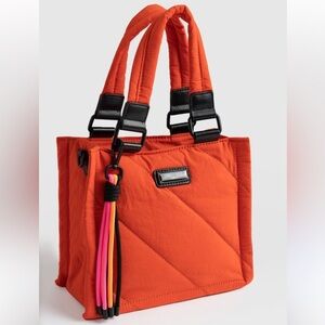 Saint + Sofia Mini Penny Quilted Duffle Tote Bag Purse Convertible Crossbody